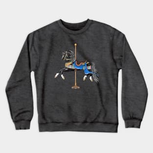 Black Stallion Carousel Horse Crewneck Sweatshirt